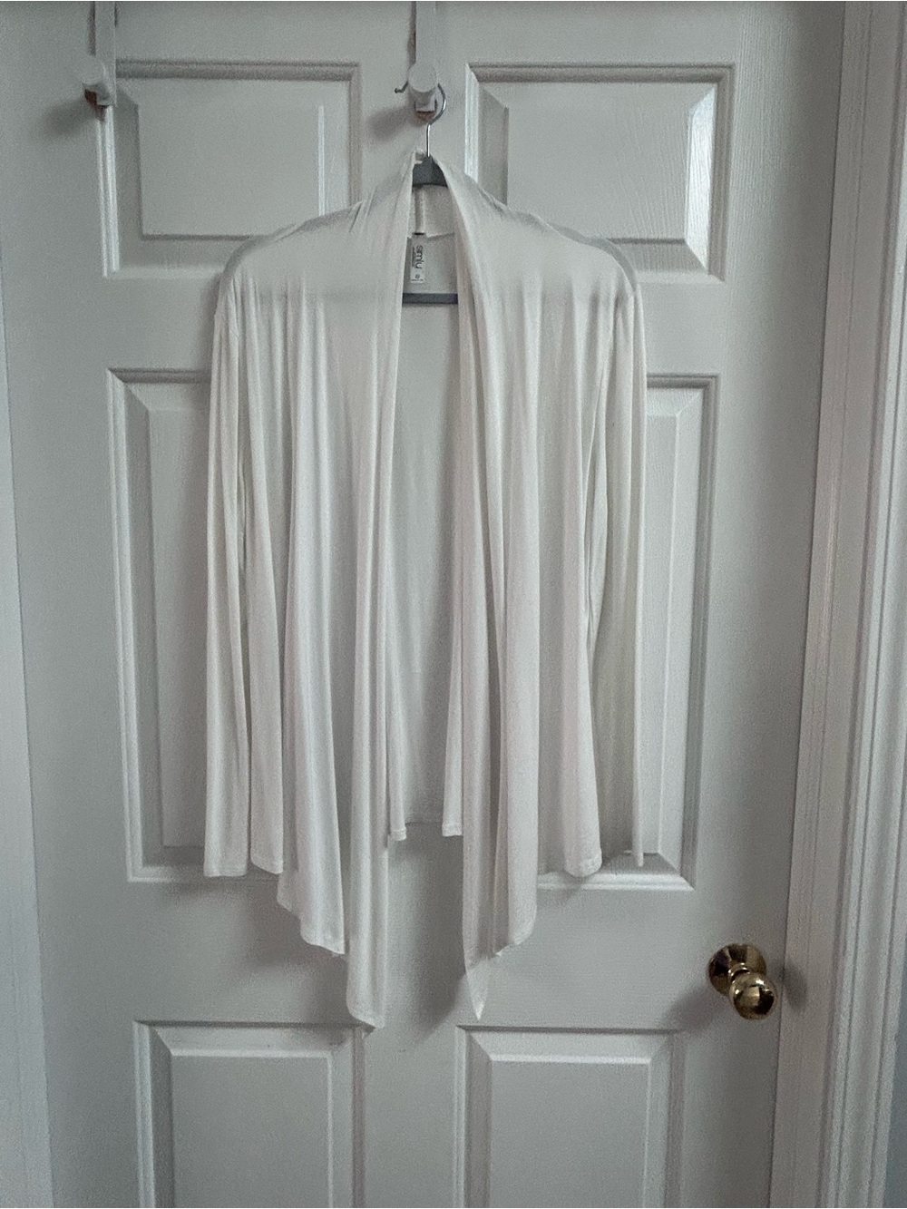 Lightweight Draped Open Cardigan - White